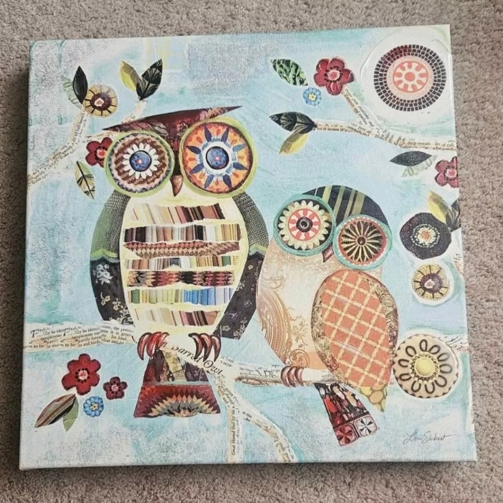 Colorful Owl Art Canvas Lori Siebert Collection